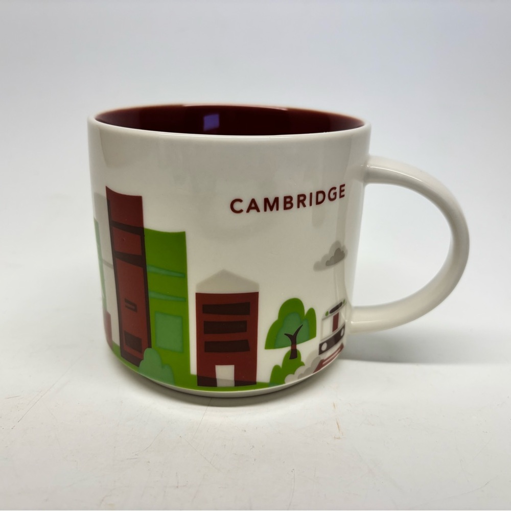 Starbucks Coffee Mug Cambridge YOU ARE HERE Collection 2013 Maroon & Green 14 oz